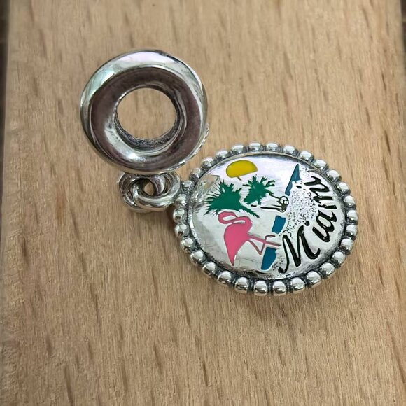 Pandora Miami Beach Dangle Charm Pendant, S925 Silver Bracelets - Picture 3 of 4
